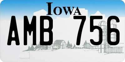 IA license plate AMB756