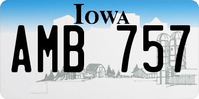 IA license plate AMB757