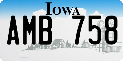 IA license plate AMB758