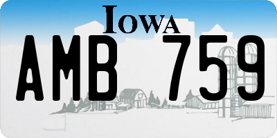 IA license plate AMB759