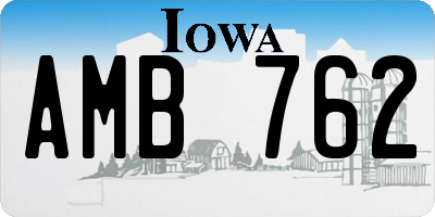 IA license plate AMB762