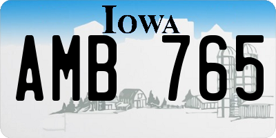IA license plate AMB765