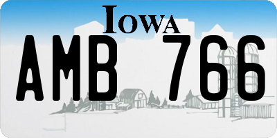 IA license plate AMB766