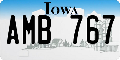 IA license plate AMB767