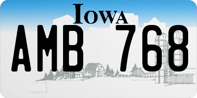 IA license plate AMB768