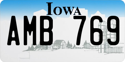 IA license plate AMB769