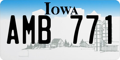 IA license plate AMB771