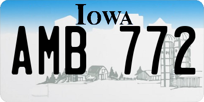 IA license plate AMB772