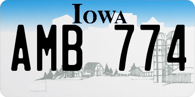 IA license plate AMB774