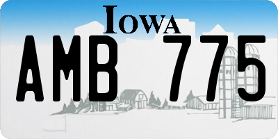 IA license plate AMB775
