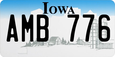 IA license plate AMB776
