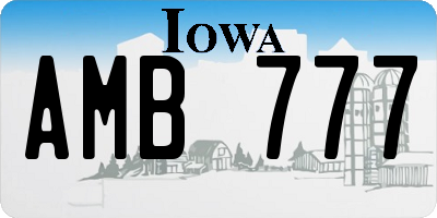 IA license plate AMB777