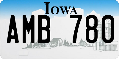IA license plate AMB780