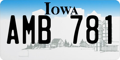 IA license plate AMB781
