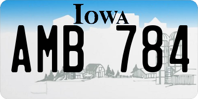 IA license plate AMB784
