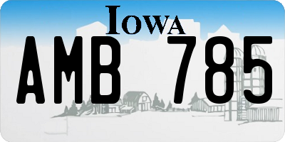 IA license plate AMB785