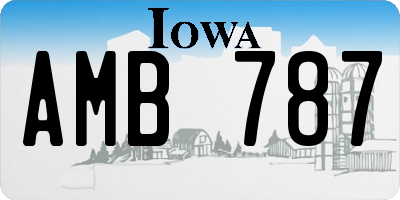 IA license plate AMB787