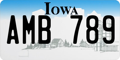 IA license plate AMB789