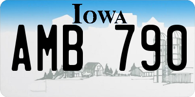 IA license plate AMB790