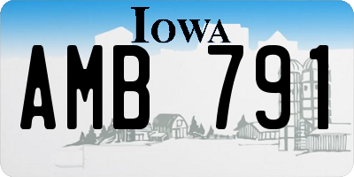 IA license plate AMB791