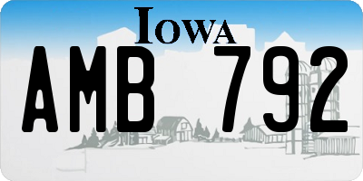 IA license plate AMB792