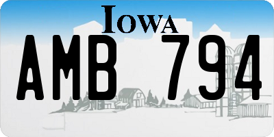 IA license plate AMB794