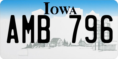IA license plate AMB796