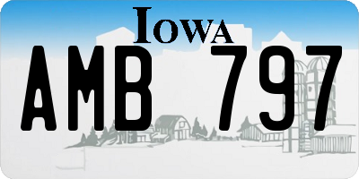 IA license plate AMB797