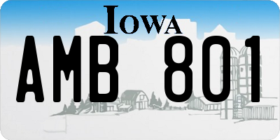 IA license plate AMB801