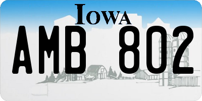 IA license plate AMB802