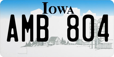 IA license plate AMB804
