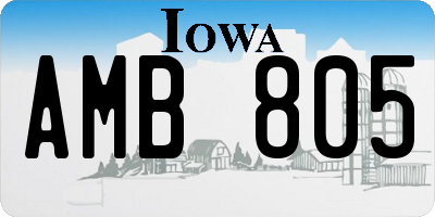 IA license plate AMB805