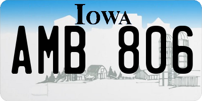 IA license plate AMB806