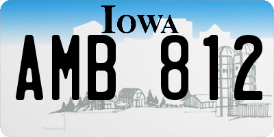 IA license plate AMB812
