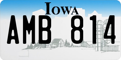 IA license plate AMB814