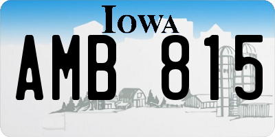 IA license plate AMB815
