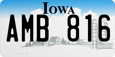 IA license plate AMB816