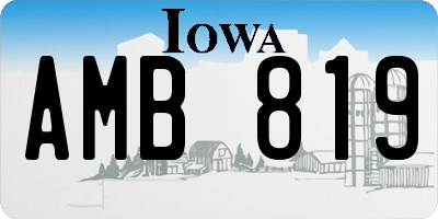 IA license plate AMB819