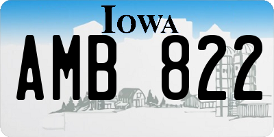 IA license plate AMB822