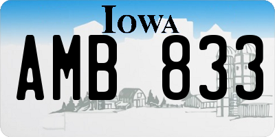 IA license plate AMB833