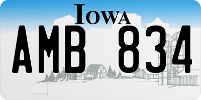 IA license plate AMB834
