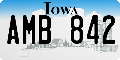 IA license plate AMB842