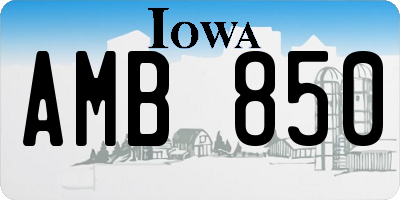 IA license plate AMB850