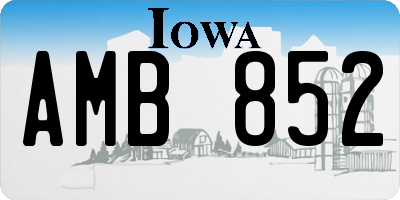 IA license plate AMB852