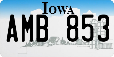 IA license plate AMB853
