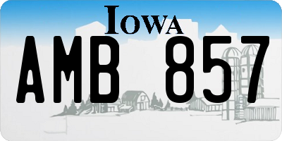 IA license plate AMB857