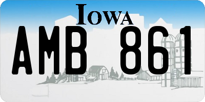 IA license plate AMB861