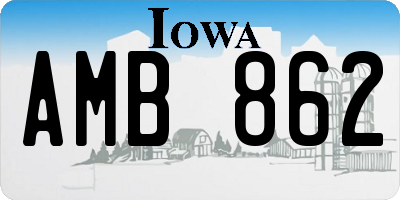 IA license plate AMB862