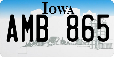 IA license plate AMB865