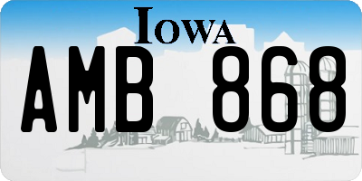 IA license plate AMB868